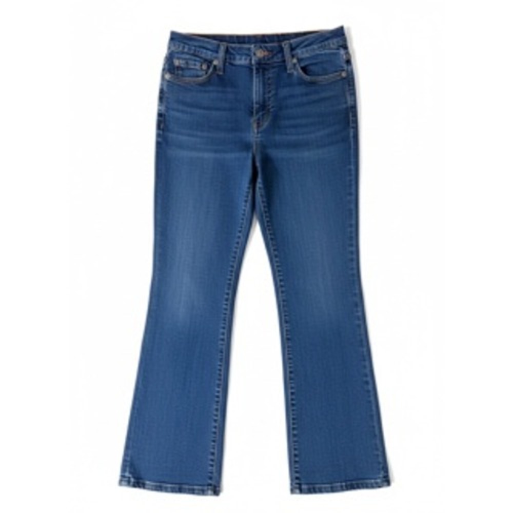 Levis 512 Perfectly Slimming Boot Cut Jeans Dark Wash Blue Denim Womens 6S